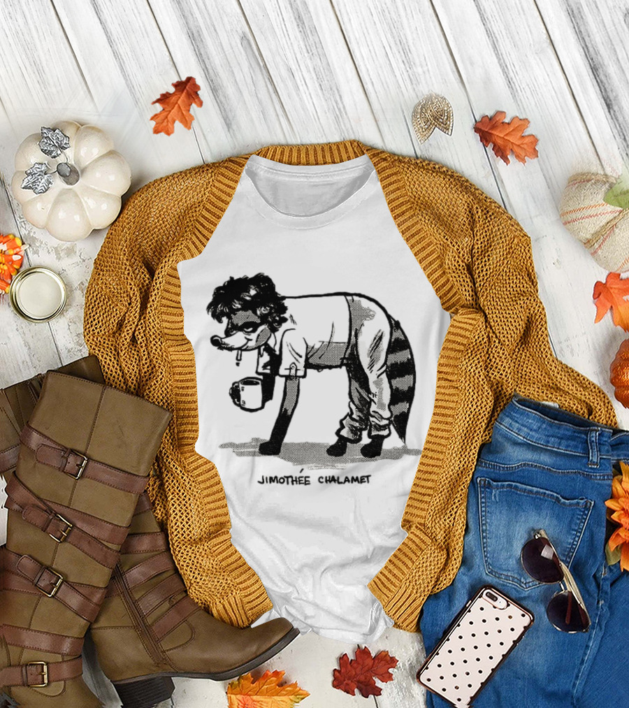 Timothée Chalamet Jimothy Raccoon 2026 Crossover Meme T-Shirt