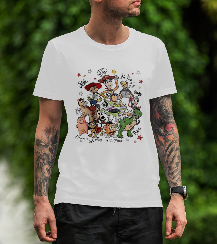 Woody Buzz Lightyear Jessie Bo Peep Forky Toy Story Disneyland Family Hamm Slinky Mr Potato Rex T-Shirt