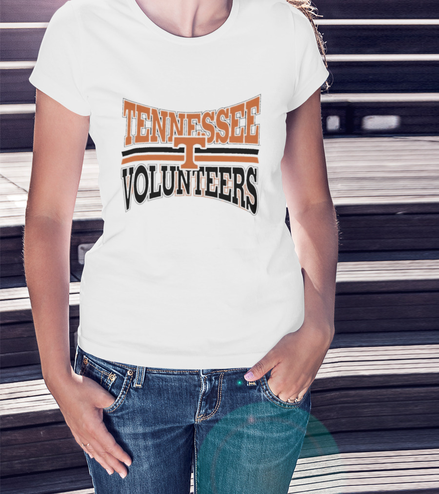 Tennessee Volunteers NCAA Orange Black Arched Block Lettering T-Shirt