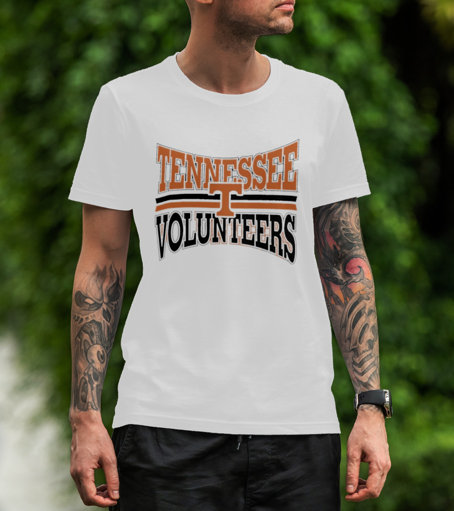 Tennessee Volunteers NCAA Orange Black Arched Block Lettering T-Shirt