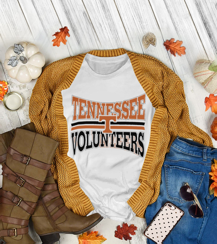 Tennessee Volunteers NCAA Orange Black Arched Block Lettering T-Shirt