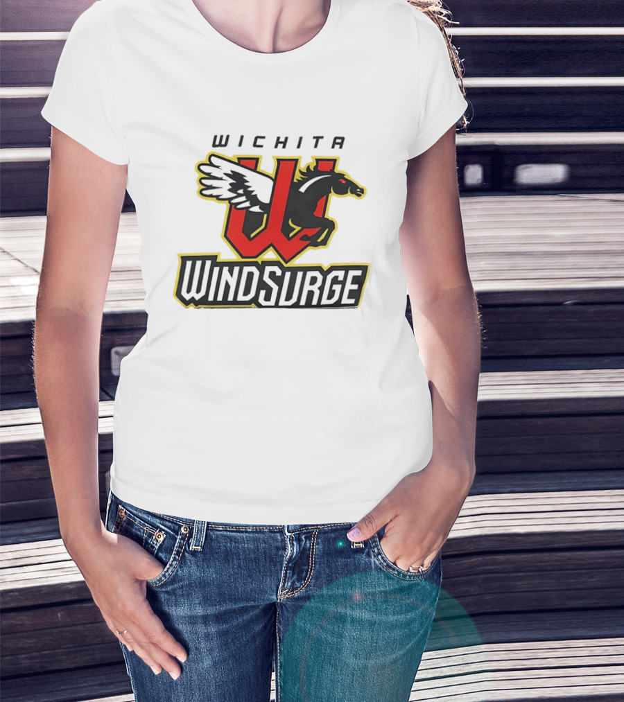 Wichita Wind Surge Black Pegasus Red W T-Shirt
