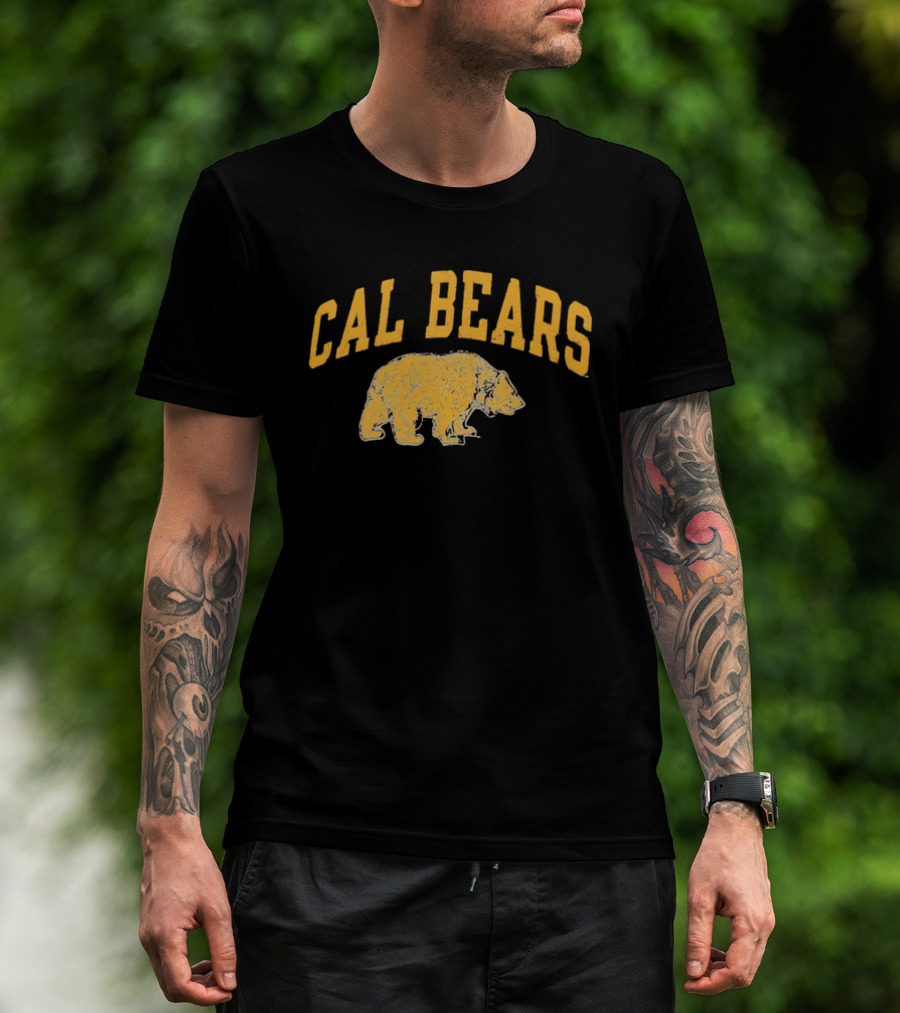 Cal Bears NCAA Distressed Grizzly Bear Profile T-Shirt