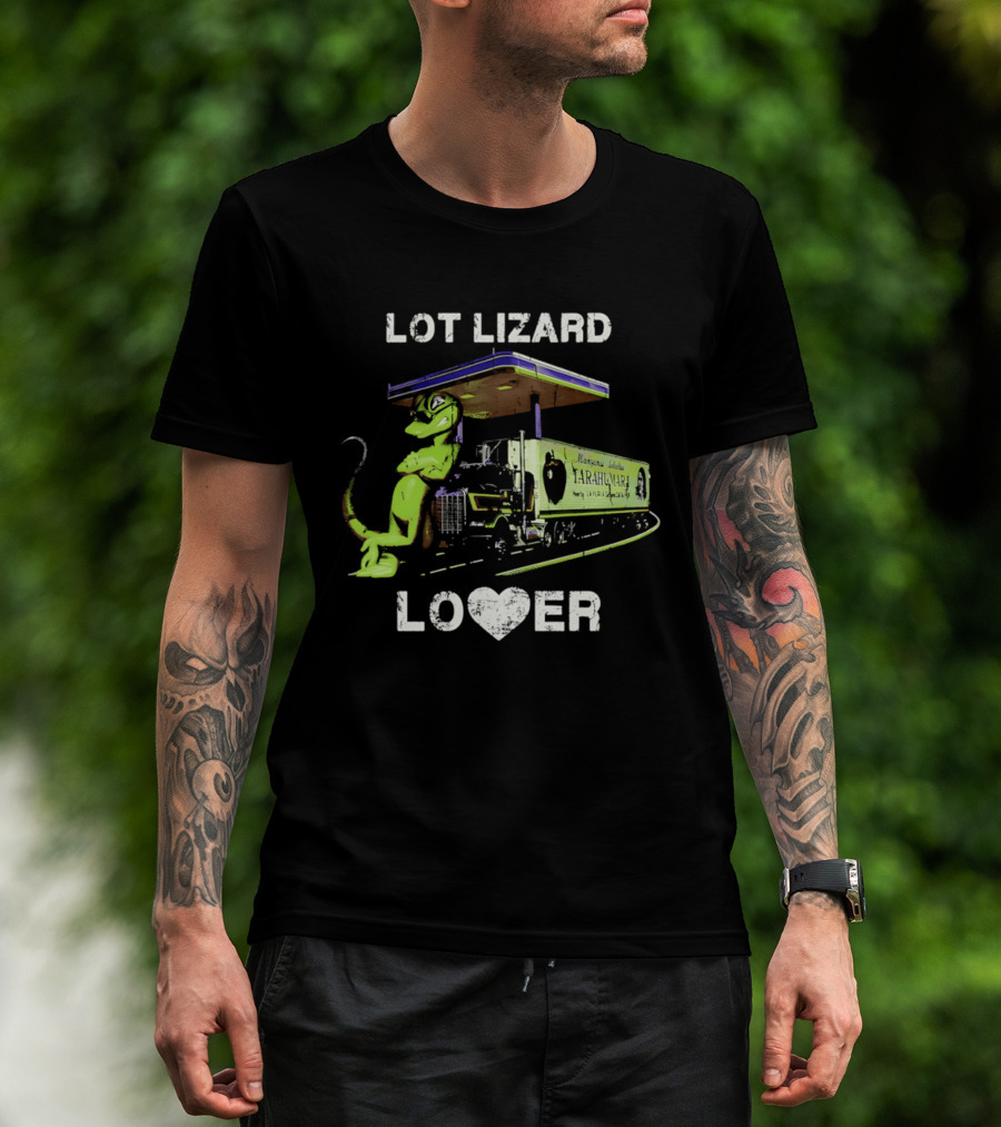 Lot Lizard Lover Gecko Trucking Diesel Humour T-Shirt