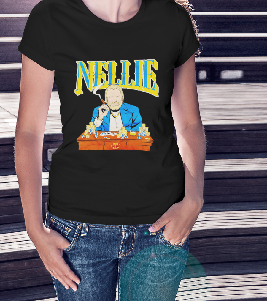 Nellie Warriorsworld Don Nelson Poker Scene Cigar Golden State Coach T-Shirt