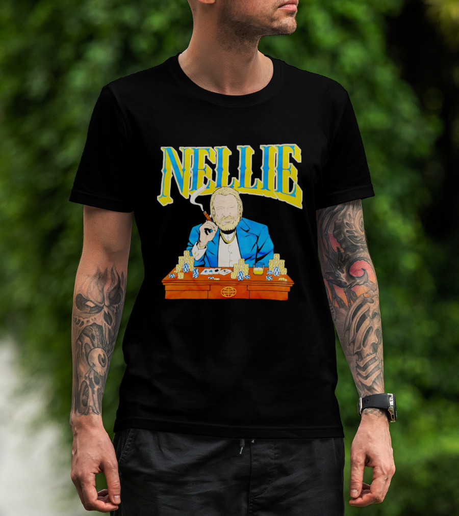 Nellie Warriorsworld Don Nelson Poker Scene Cigar Golden State Coach T-Shirt