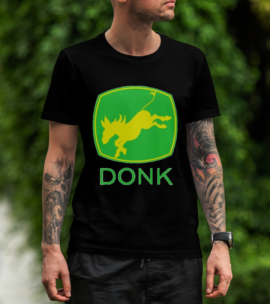 Donk Green And Yellow Farming Donkey T-Shirt