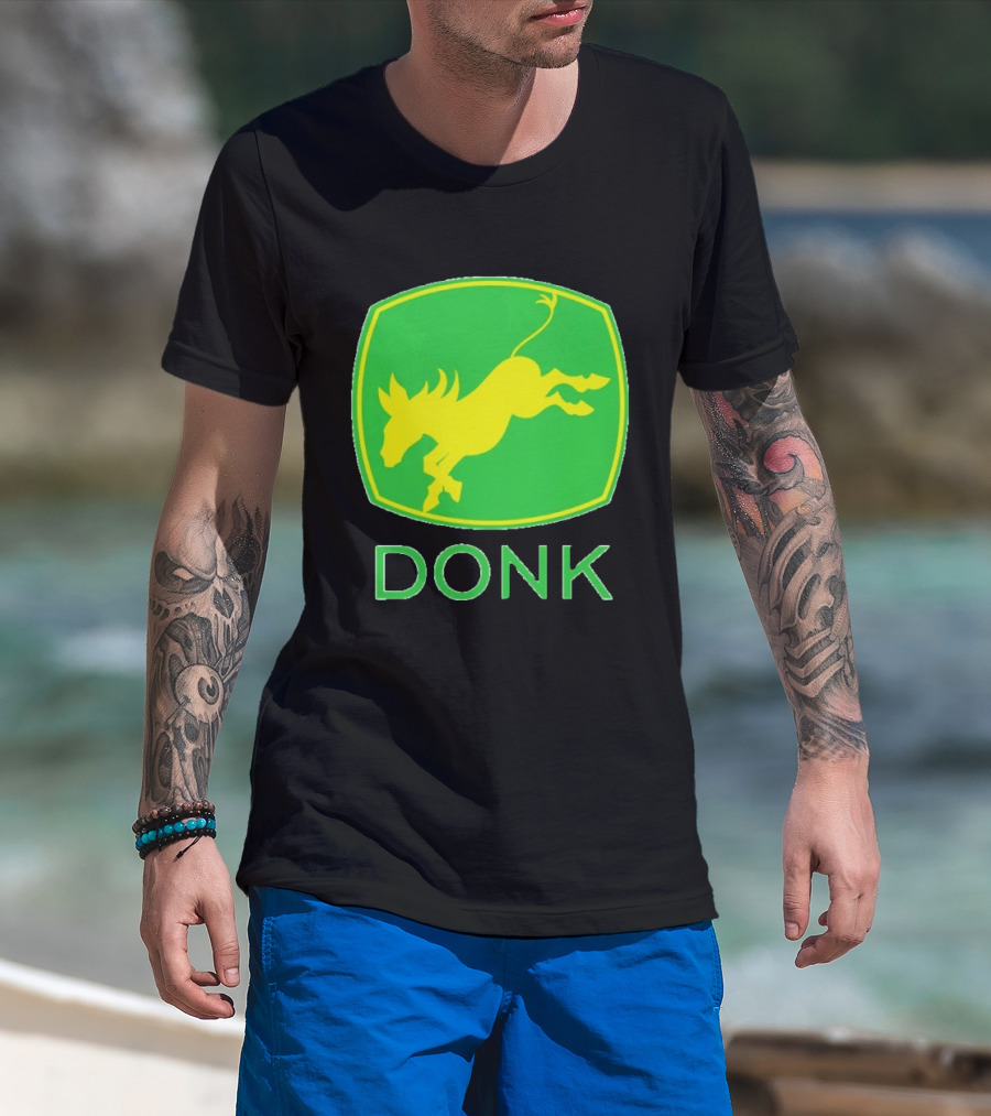 Donk Green And Yellow Farming Donkey T-Shirt