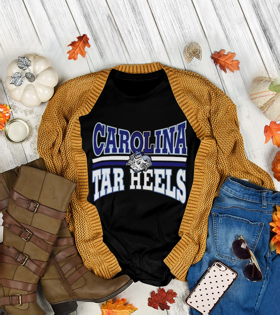 Carolina Tar Heels Cartoon Ram Head NCAA Unc T-Shirt