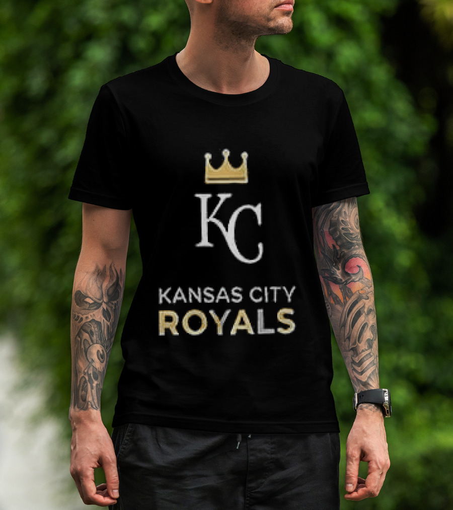 Kansas City Royals Skull Bat Crossed Baseball KC Crown T-Shirt