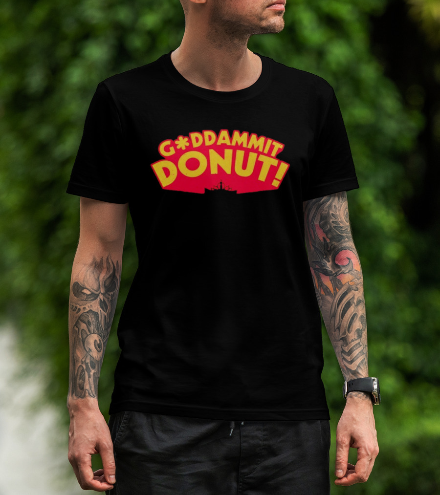 Gddammit Donut Goddammit Crown Starburst Red Yellow T-Shirt