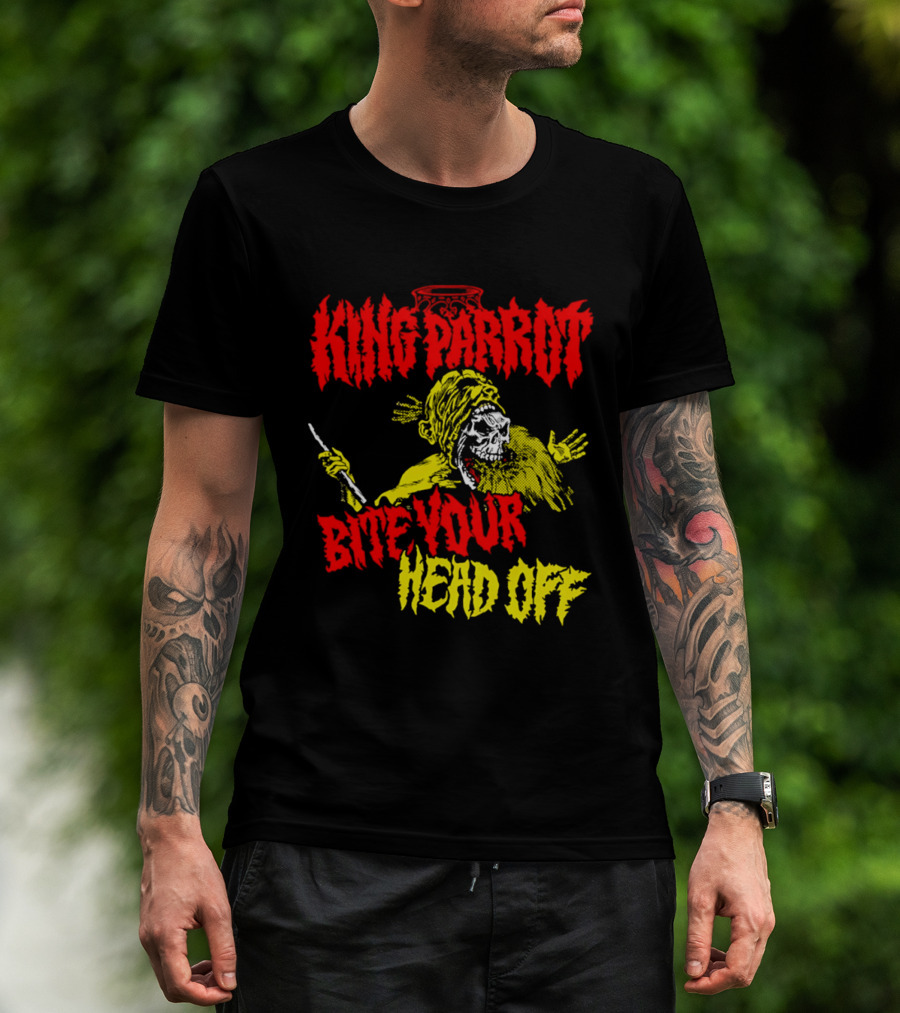 King Parrot Bite Your Head Off Skull And Creature T-Shirt
