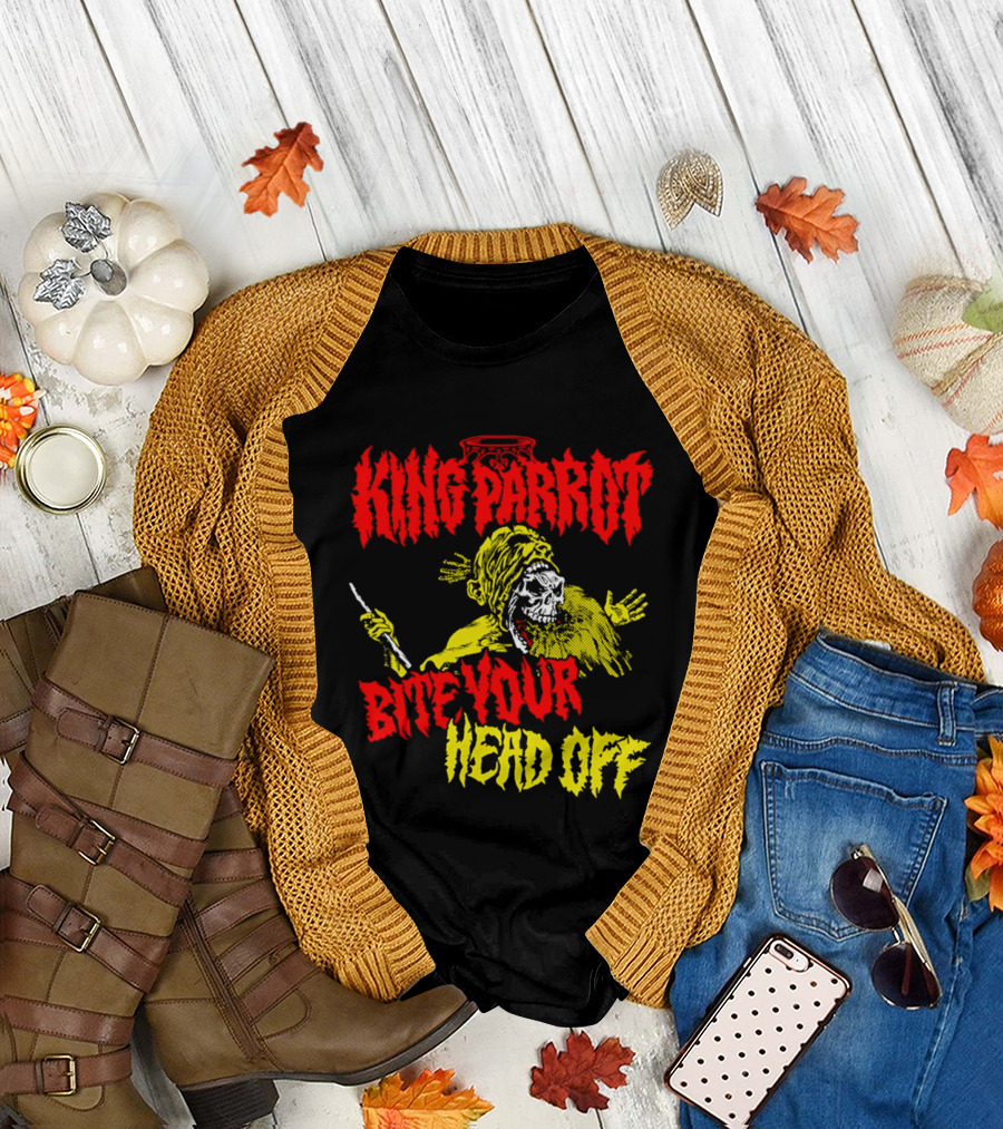 King Parrot Bite Your Head Off Skull And Creature T-Shirt