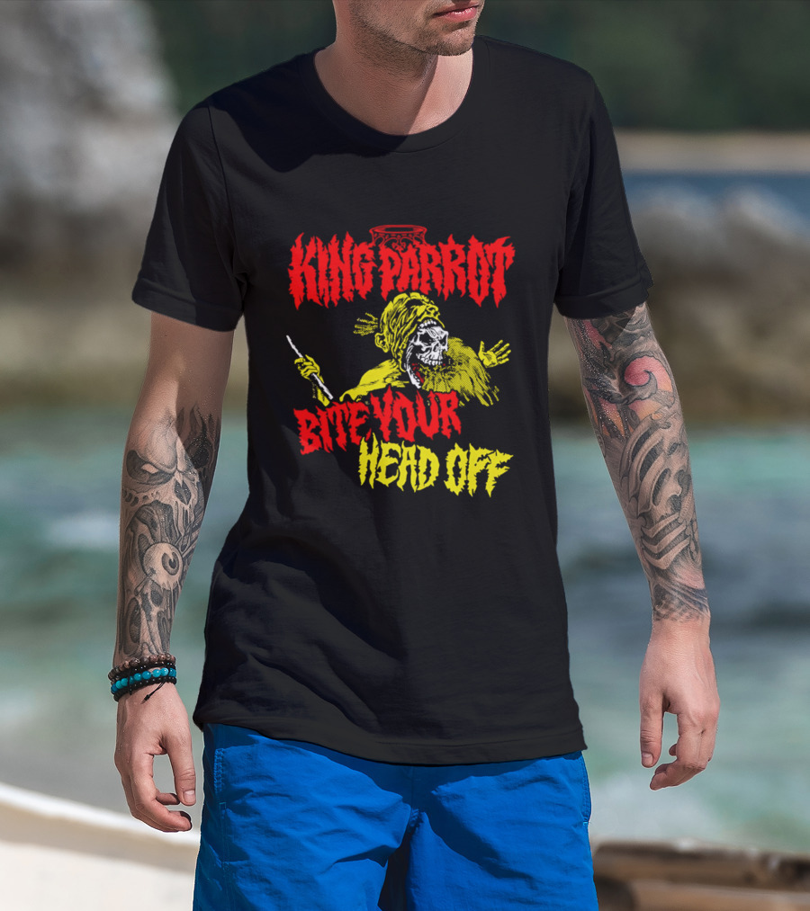 King Parrot Bite Your Head Off Skull And Creature T-Shirt