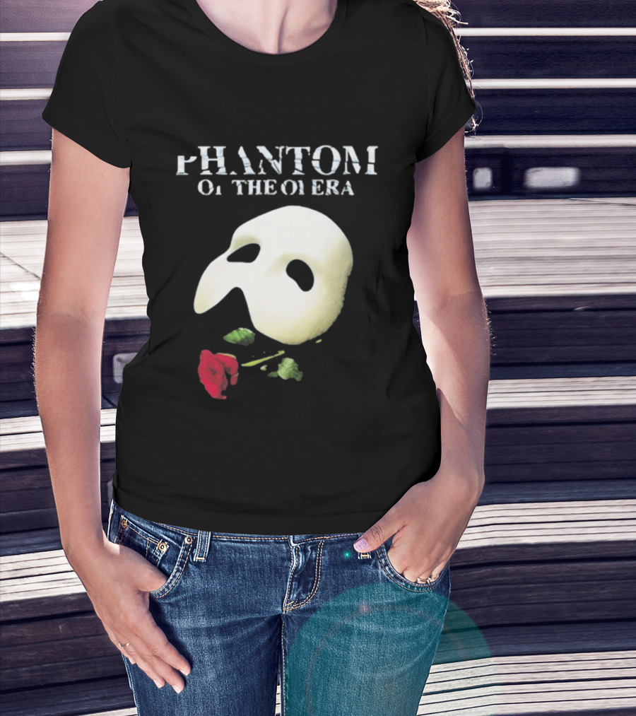 Phantom Of The Opera Mask Red Rose T-Shirt