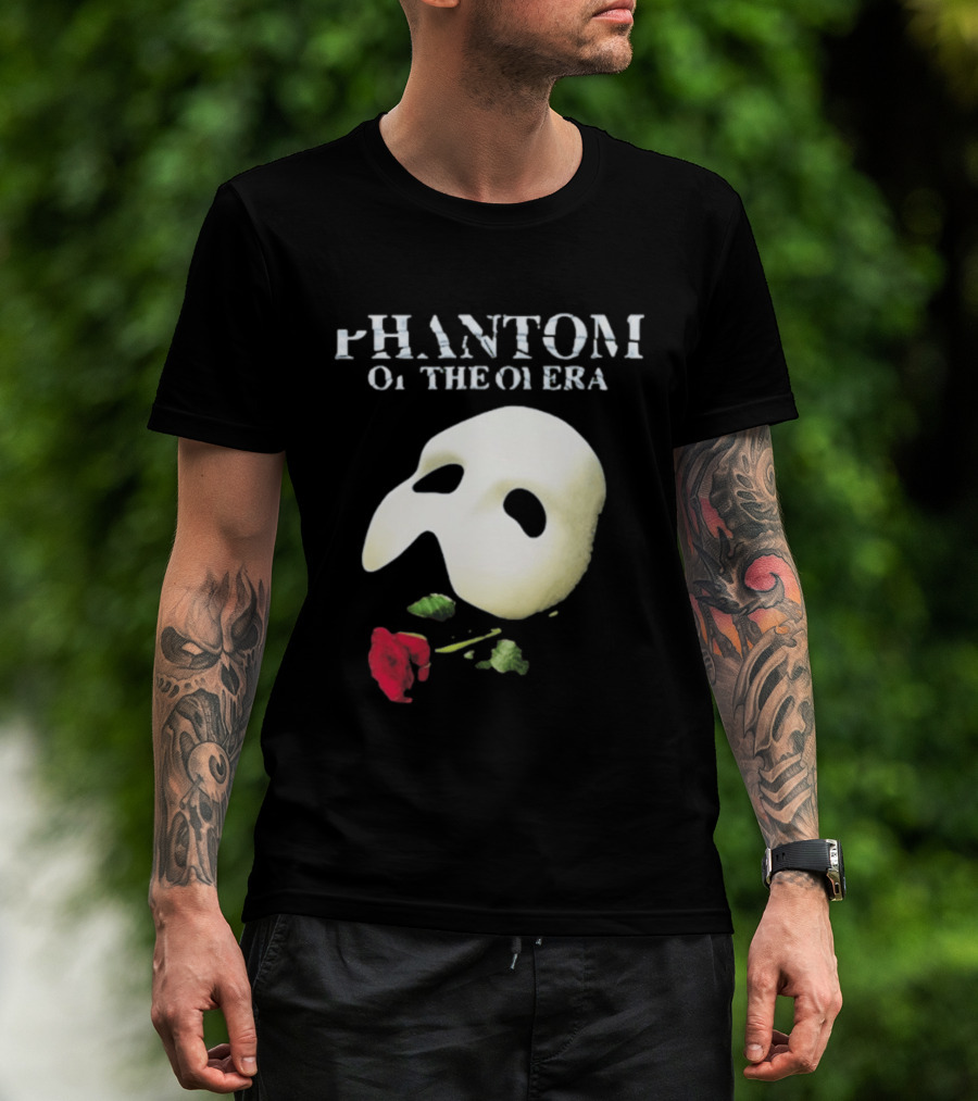 Phantom Of The Opera Mask Red Rose T-Shirt