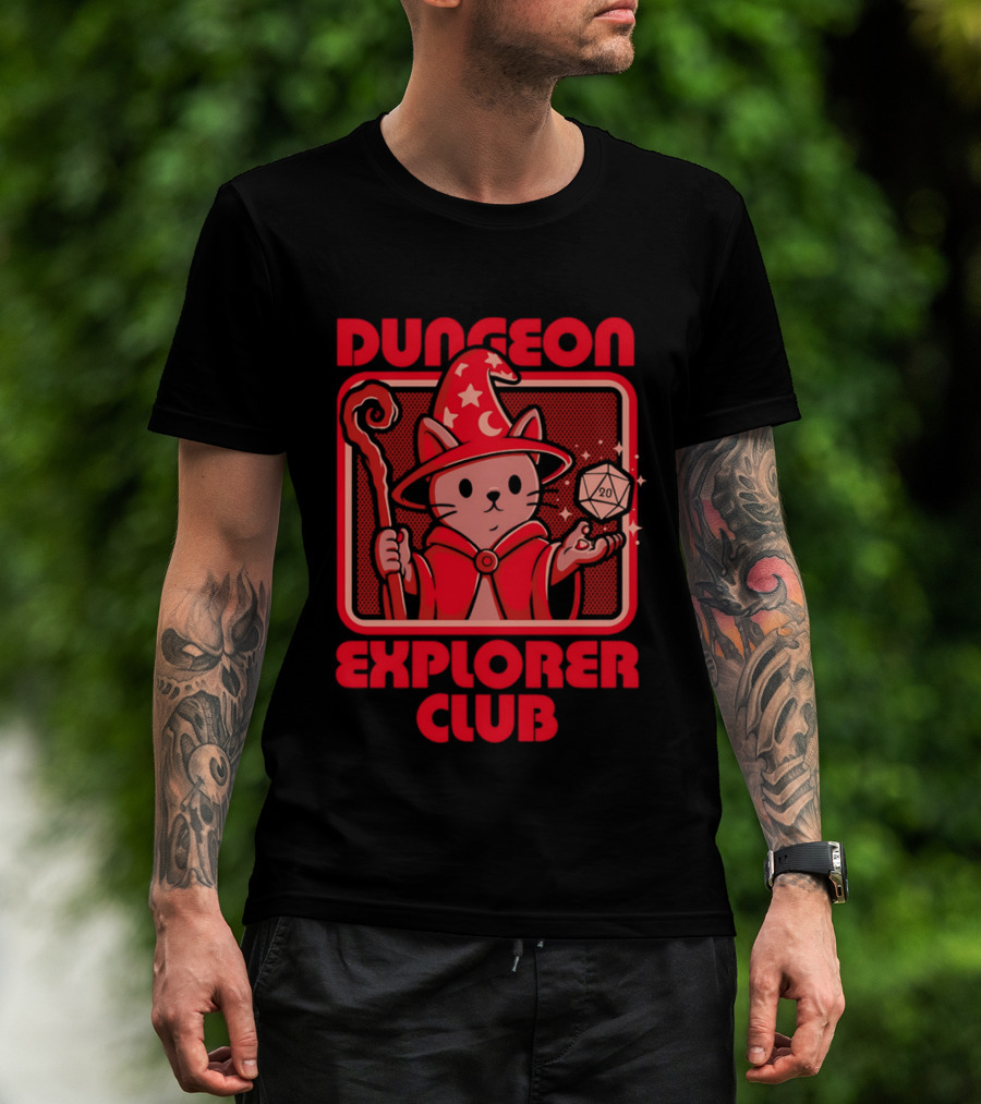 Dungeon Explorer Club RPG Mage Cat T-Shirt