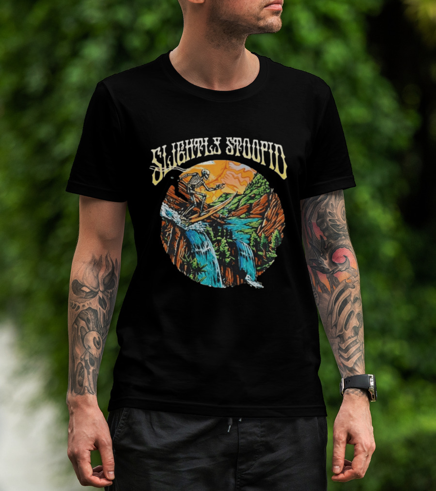 Slightly Stoopid Skeleton Surfing Red Rocks August 8 2026 T-Shirt
