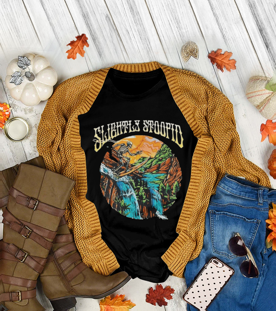 Slightly Stoopid Skeleton Surfing Red Rocks August 8 2026 T-Shirt