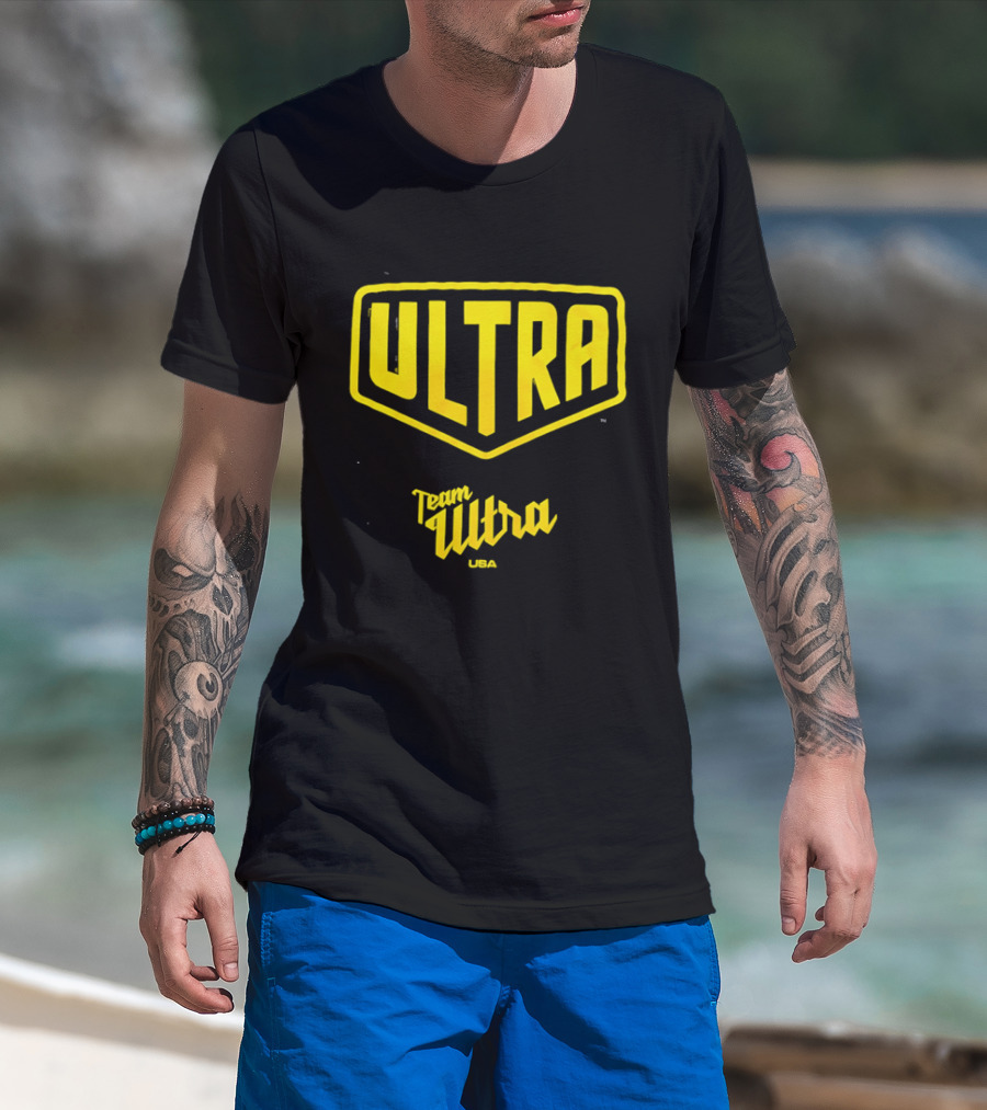 Team Ultra USA Yellow Black Shield Crest Ultra USA T-Shirt