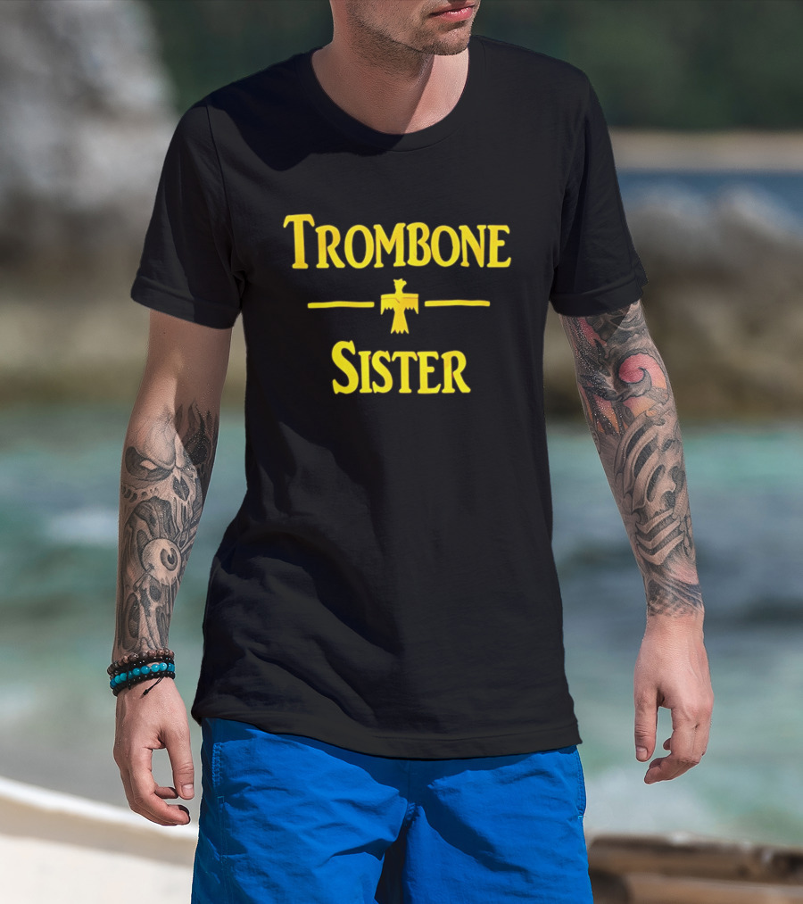 Trombone Sister Yellow Thunderbird Between Lines T-Shirt