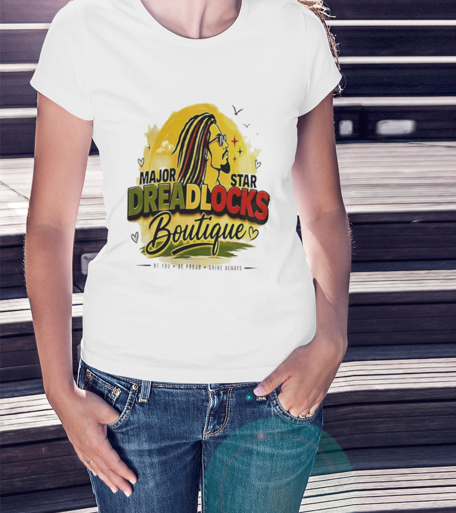 Major Star Dreadlocks Boutique Be You Shine Always Rastafarian Man Profile T-Shirt