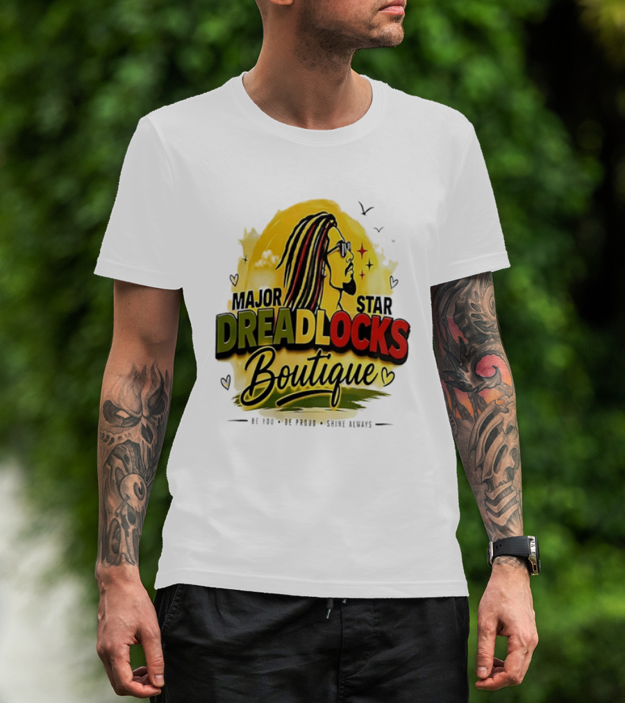 Major Star Dreadlocks Boutique Be You Shine Always Rastafarian Man Profile T-Shirt
