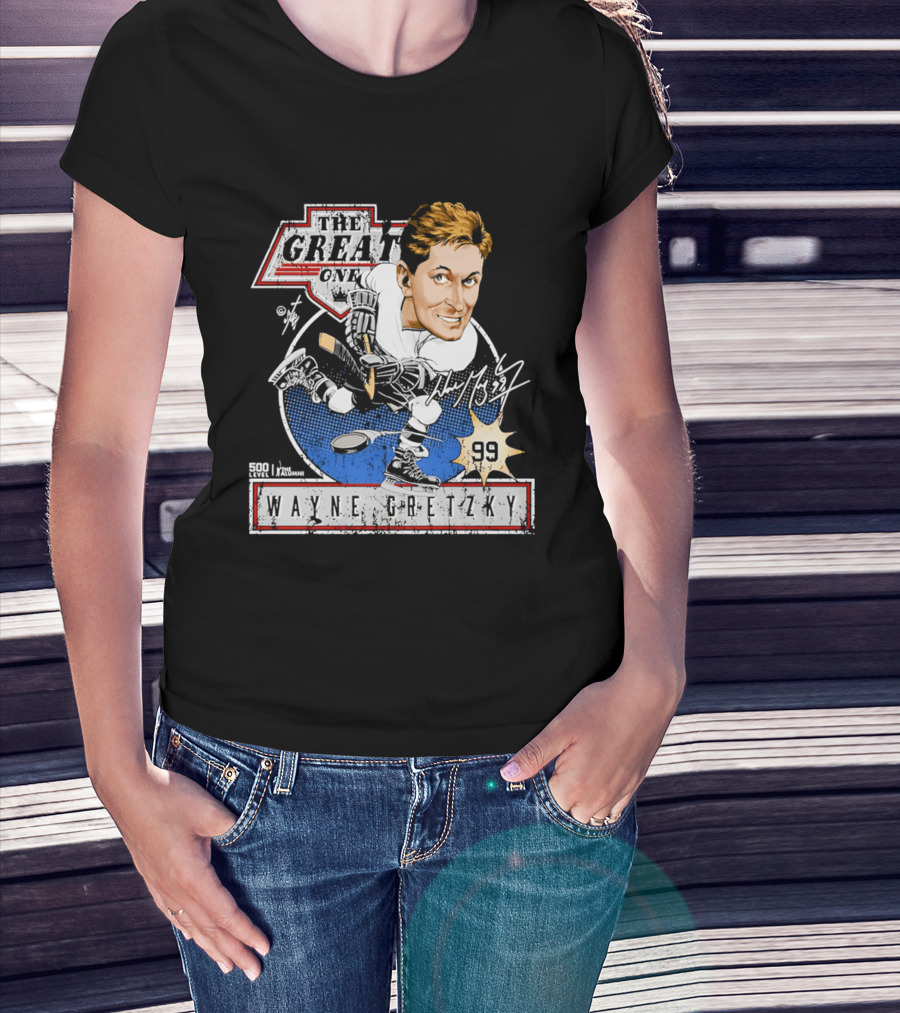 Wayne Gretzky The Great One Los Angeles Kings Caricature Bruce Stark Collection 99 T-Shirt