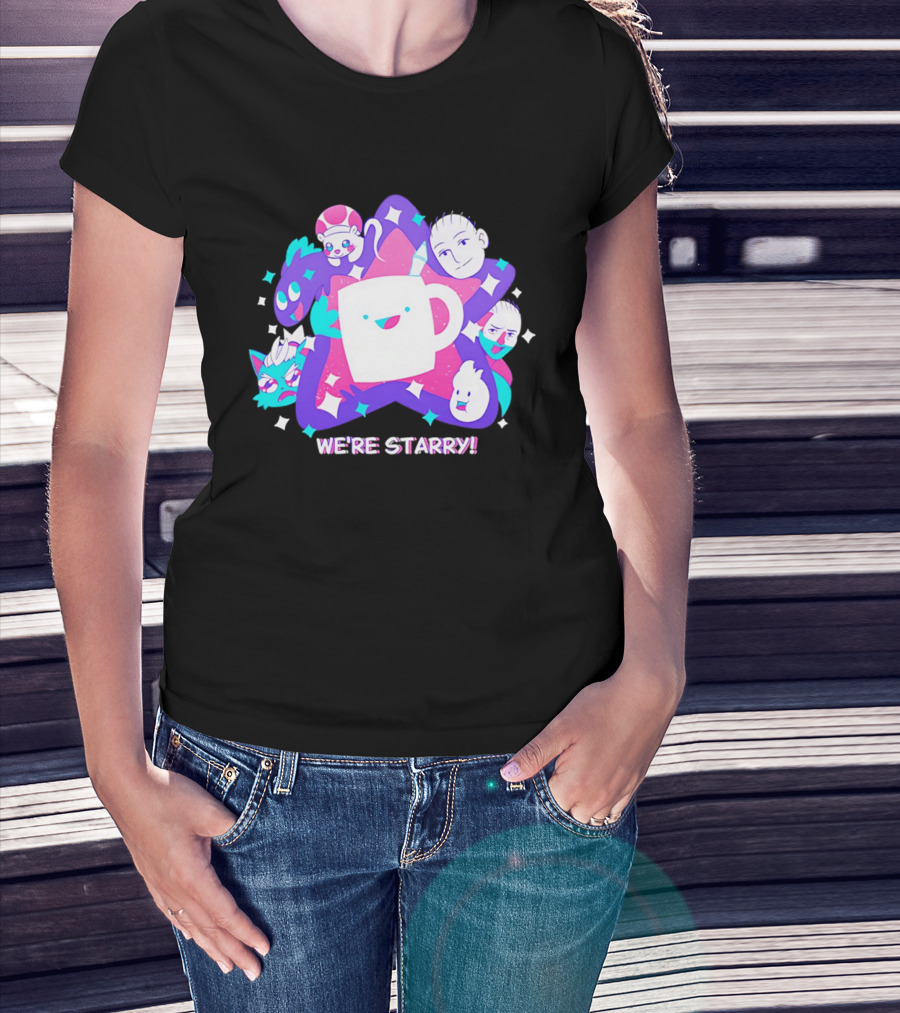We're Starry Colorful Cartoon Characters And Happy T-Shirt