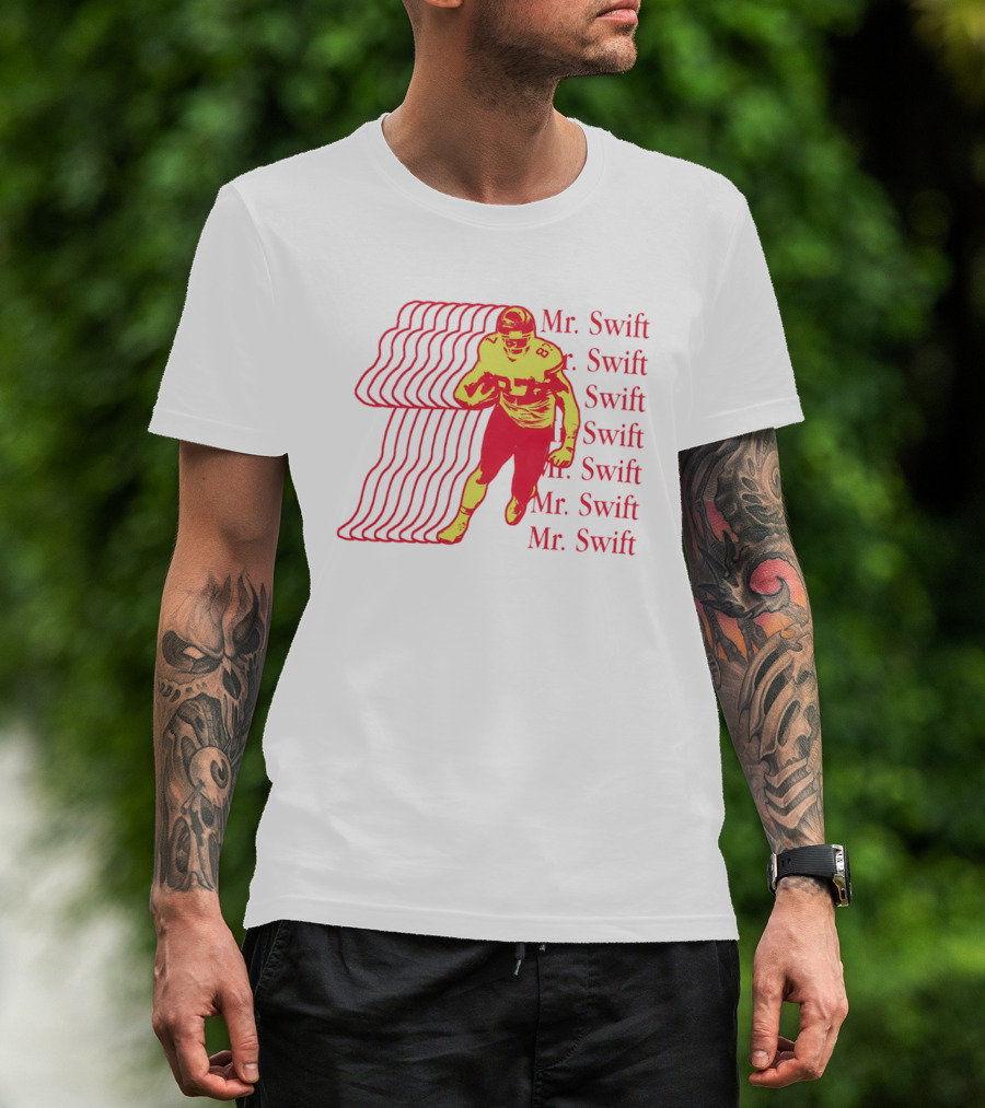 Mr. Swift Travis Kelce Football Player Graphic With Psychedelic Wave T-Shirt