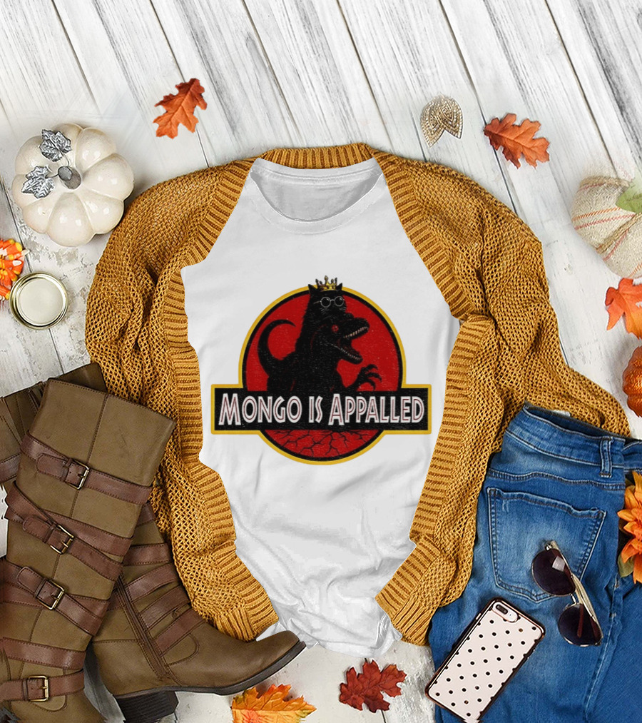 Mongo Is Appalled Dinosaur Crown Sunglasses Red Circle T-Shirt