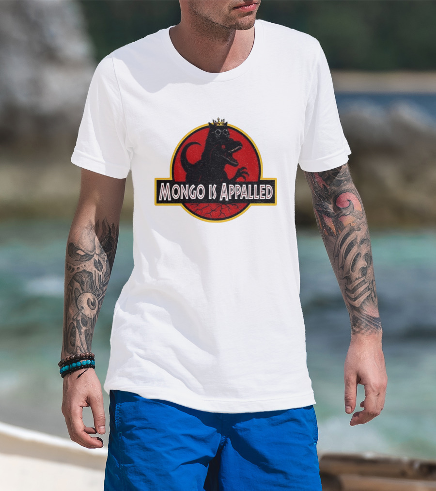 Mongo Is Appalled Dinosaur Crown Sunglasses Red Circle T-Shirt