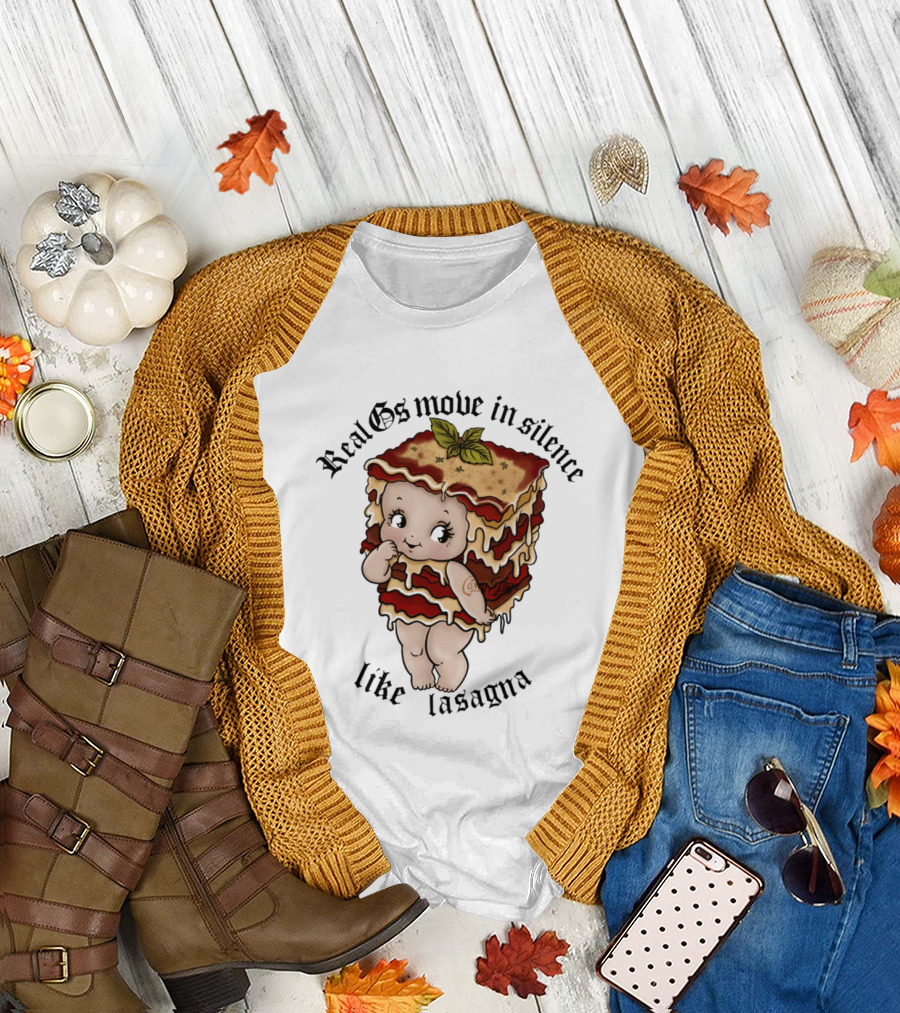 Real Gs Move In Silence Like Lasagna Baby Food Cute Pasta T-Shirt