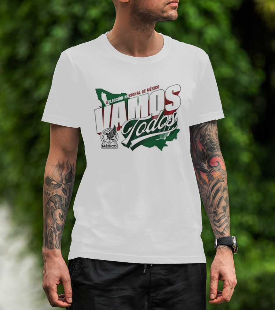 Selección Nacional De México Vamos Todos Map Crest T-Shirt