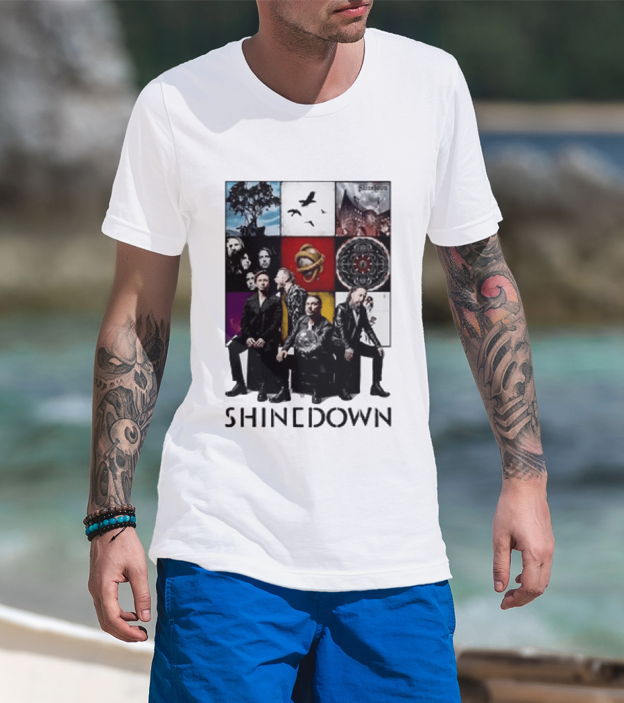 Shinedown Us And Them Album Cover Band Members Collage T-Shirt