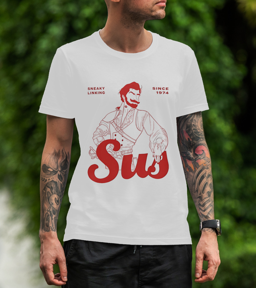 Sneaky Linking Since 1974 Sus Man Red Western T-Shirt