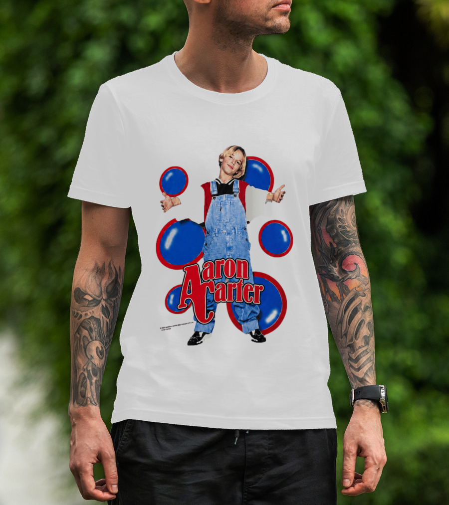 Aaron Carter Overalls Blue Red Circles Fashion T-Shirt