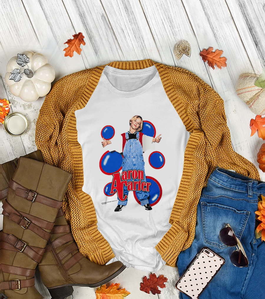 Aaron Carter Overalls Blue Red Circles Fashion T-Shirt