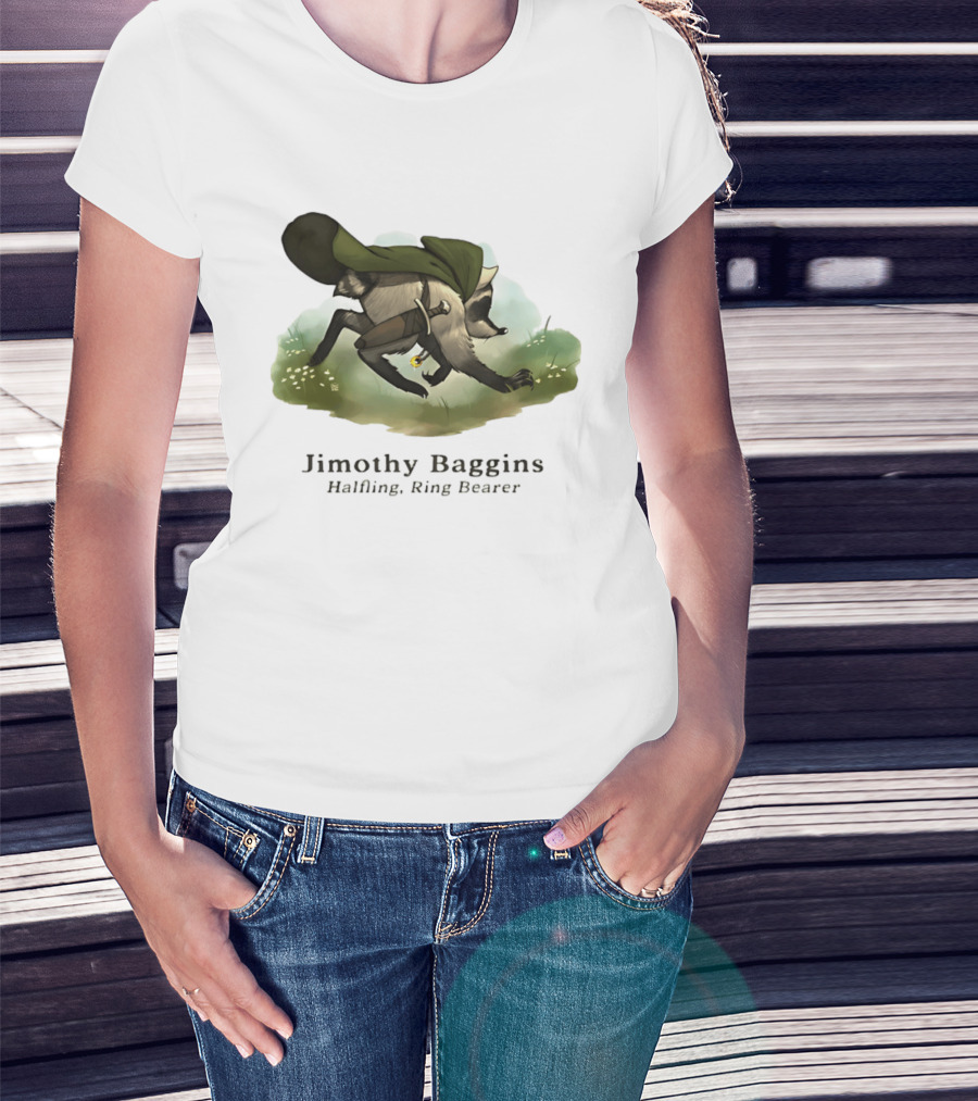Jimothy Baggins Halfling Ring Bearer Raccoon Adventure T-Shirt