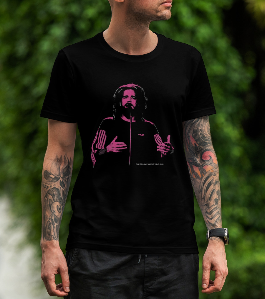 J. Cole The Fall Off World Tour 2026 Pink T-Shirt
