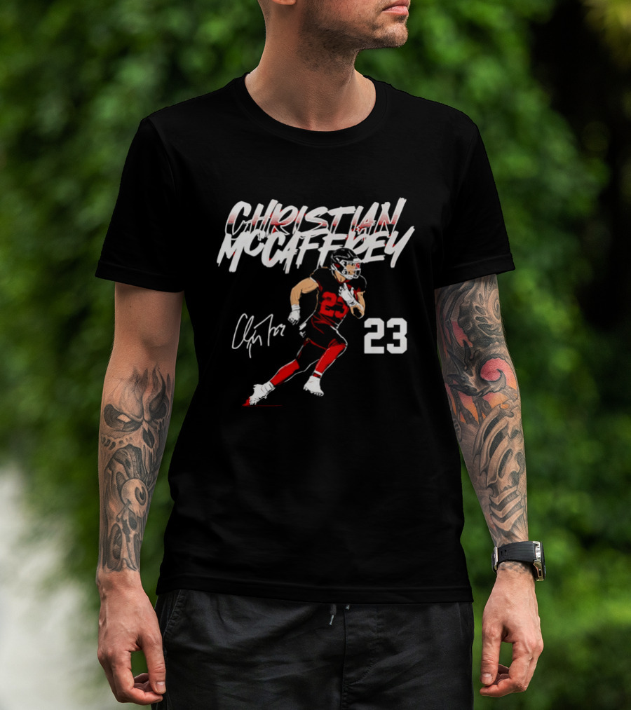 Christian Mccaffrey Signature 23 Football Running Back T-Shirt