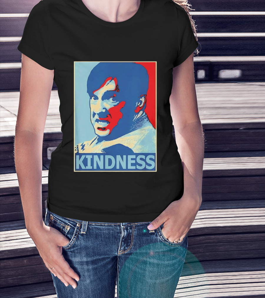 Kindness Mustachioed Man Halftone T-Shirt