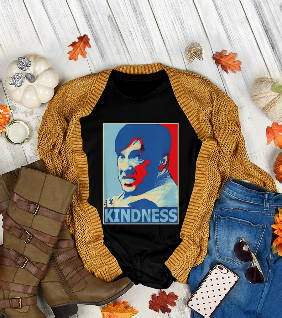 Kindness Mustachioed Man Halftone T-Shirt