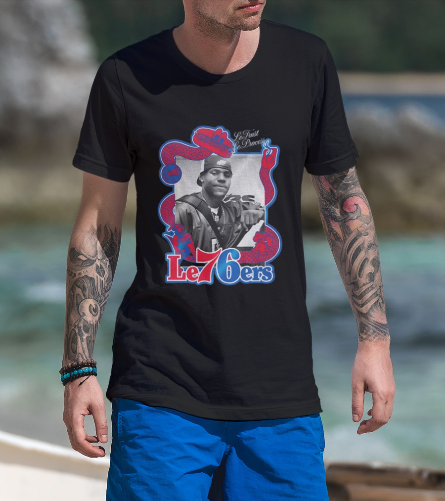 LeTrust LeProcess LeBron James Le76ers Snake Motif T-Shirt
