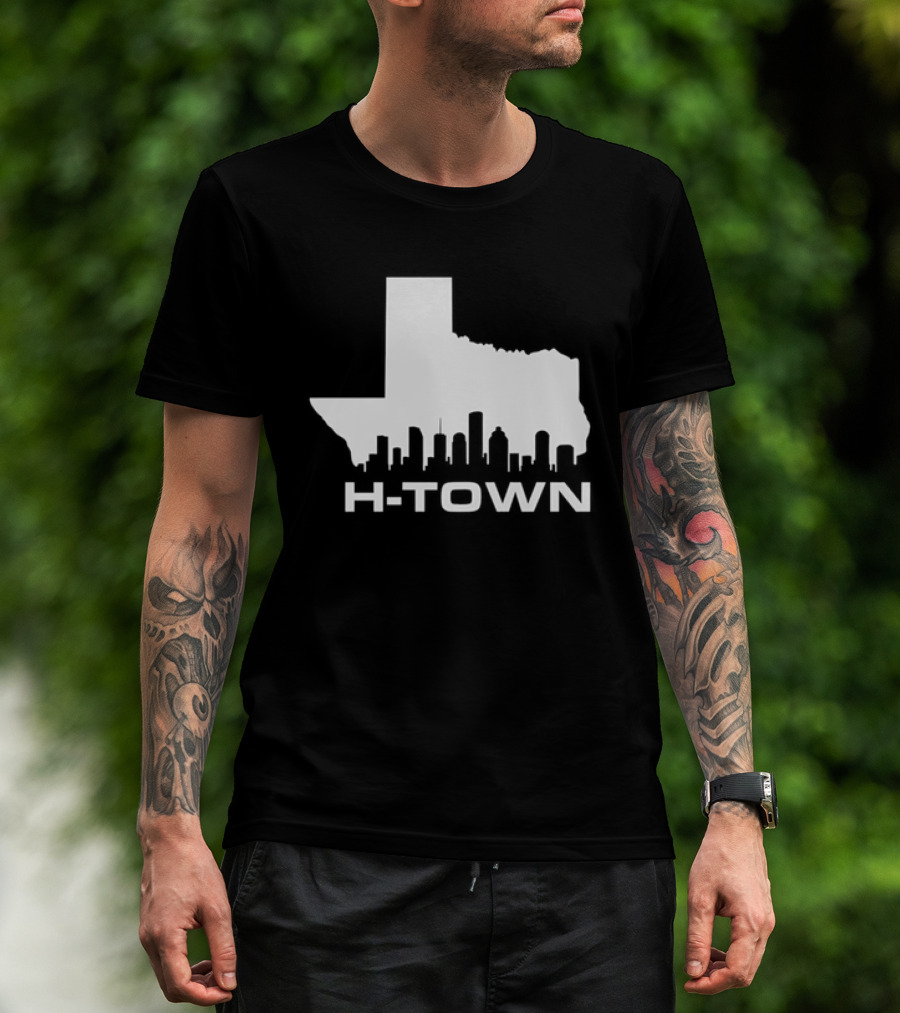 H Town Texas Map Houston Skyline T-Shirt