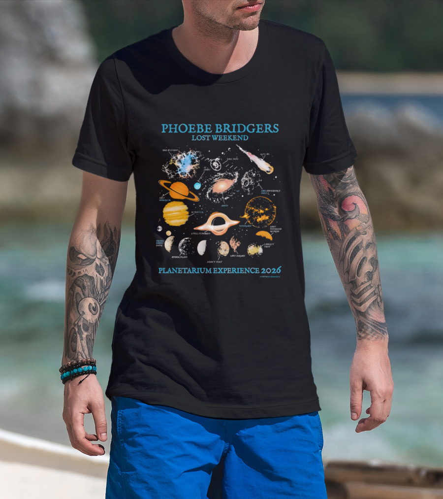 Phoebe Bridgers Lost Weekend Planetarium Experience 2026 Solar System Celestial Journey T-Shirt