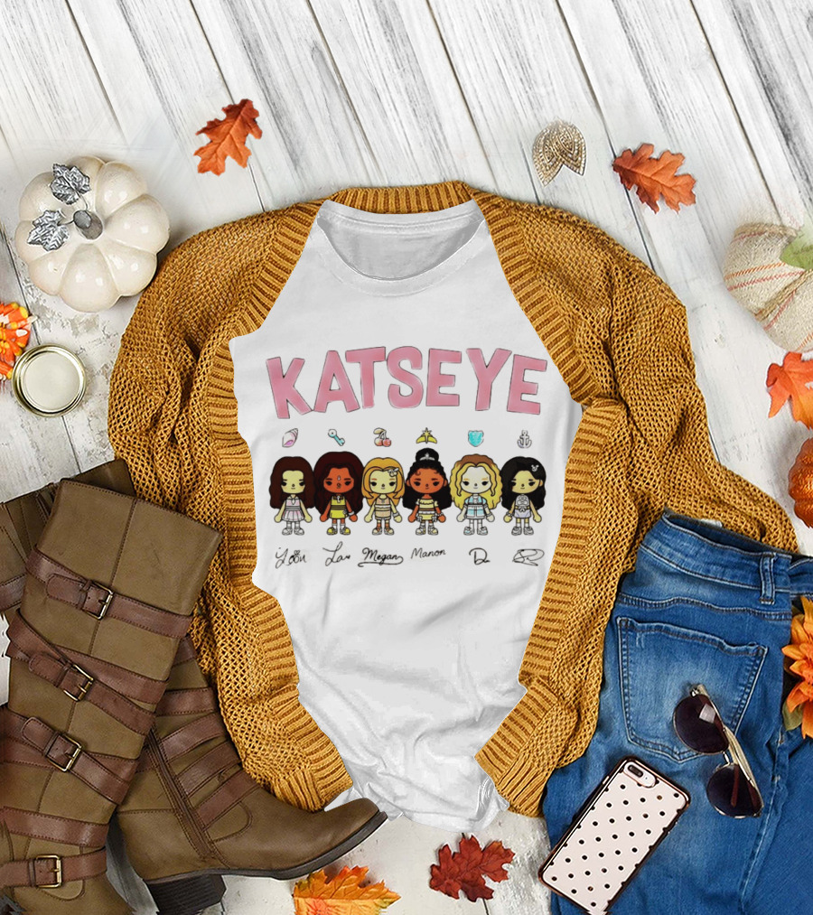 Katseye K Pop Chibi Idol Member Collection T-Shirt