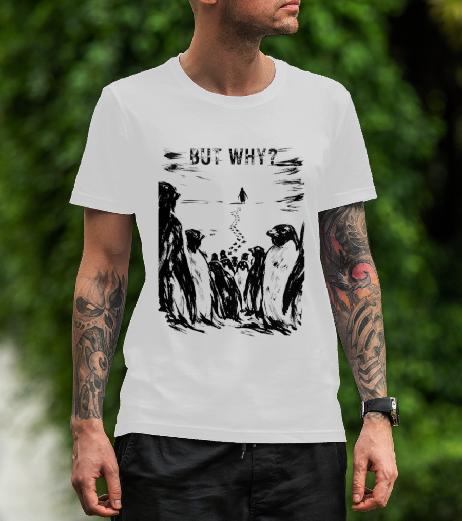 Nihilist Penguin But Why Snow Scene T-Shirt