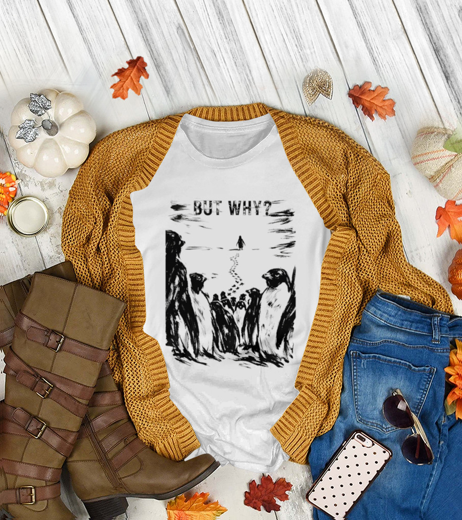 Nihilist Penguin But Why Snow Scene T-Shirt