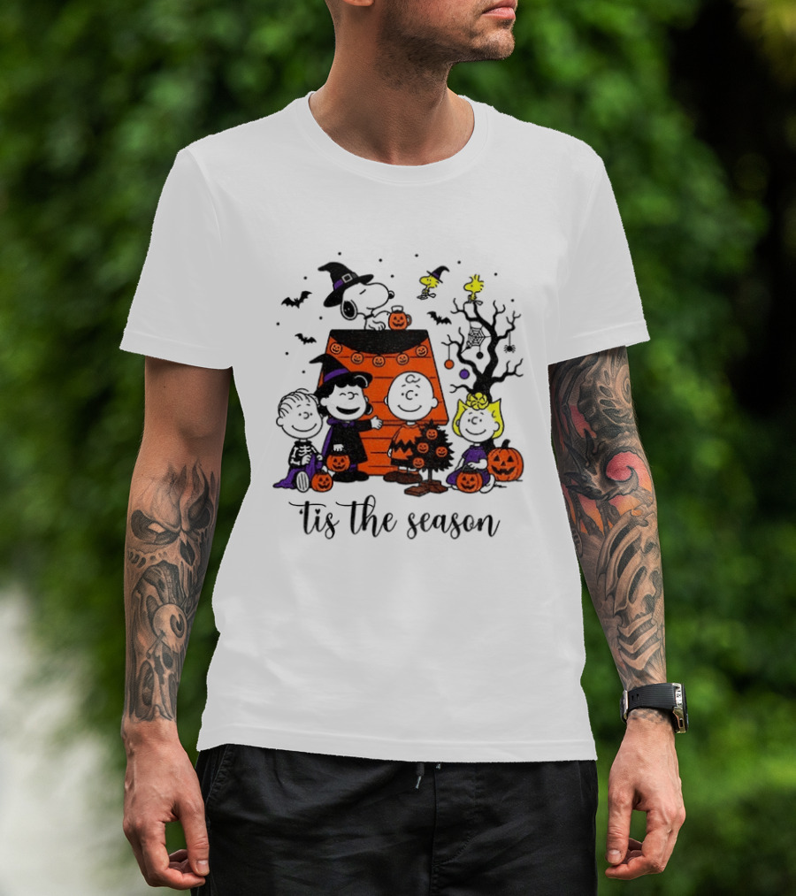 Peanuts Halloween Tis The Season Snoopy Charlie Brown And Friends T-Shirt